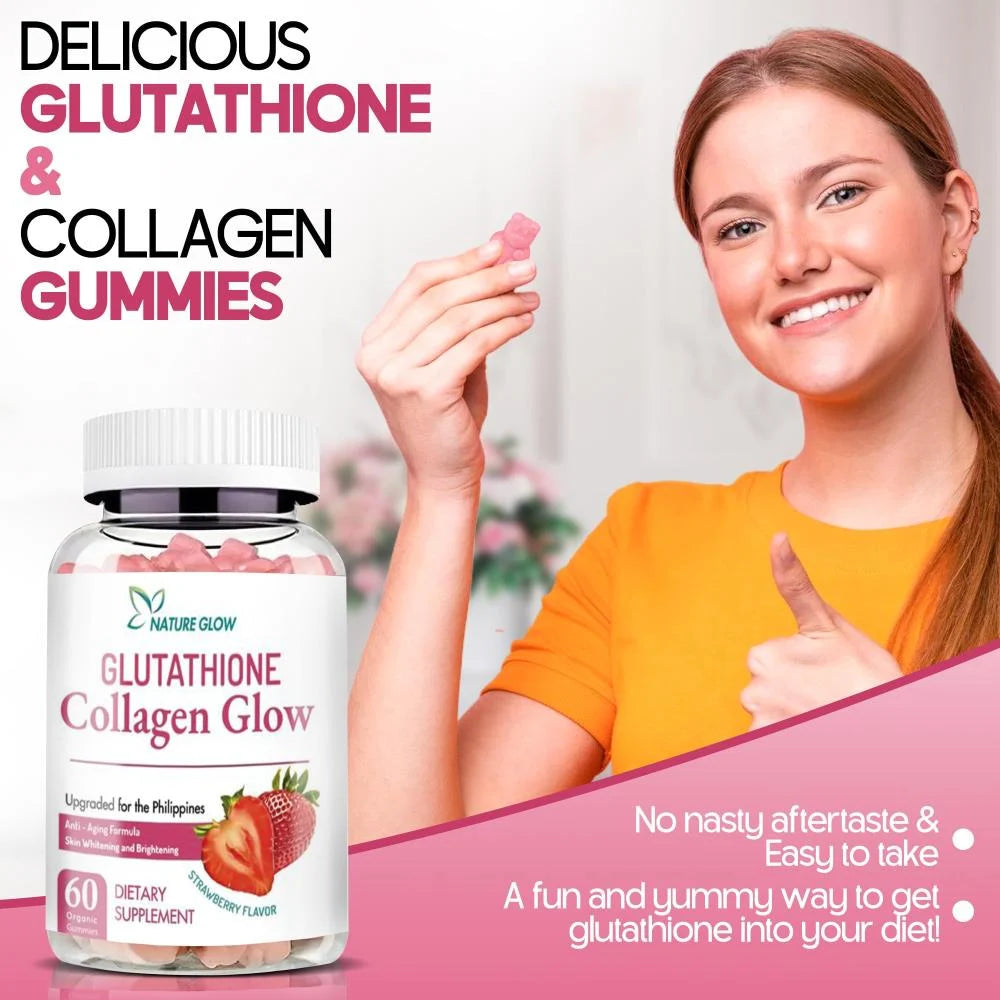 Glutathione Collagen Glow Strawberry - الحل المثالي لبشرة مشرقة وشابة 🍓