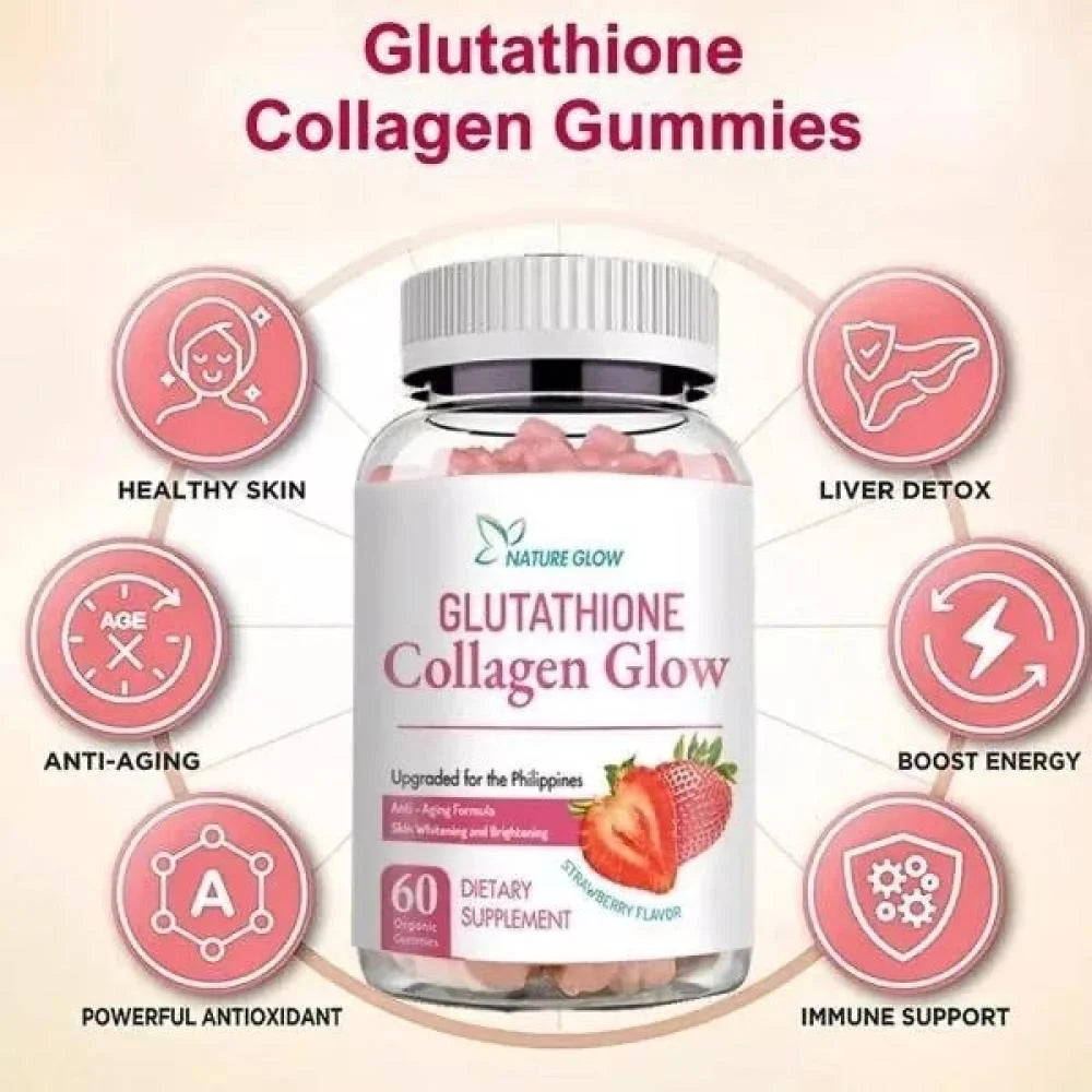 Glutathione Collagen Glow Strawberry - الحل المثالي لبشرة مشرقة وشابة 🍓