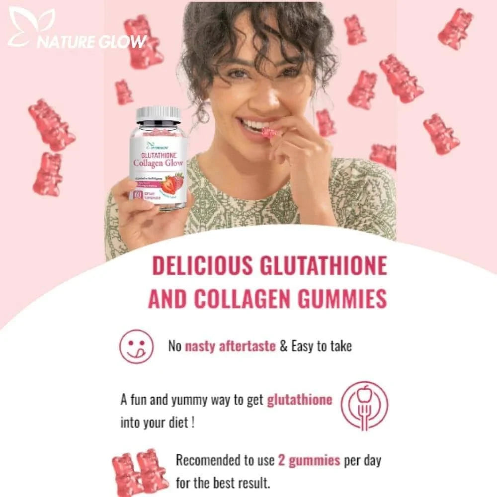 Glutathione Collagen Glow Strawberry - الحل المثالي لبشرة مشرقة وشابة 🍓